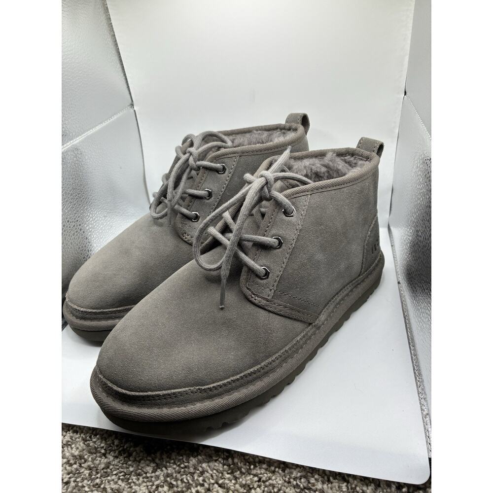 UGG Neumel Men’s Chukka Boots Size 7 Gray Suede Shearling Lined Ankle Lace Up